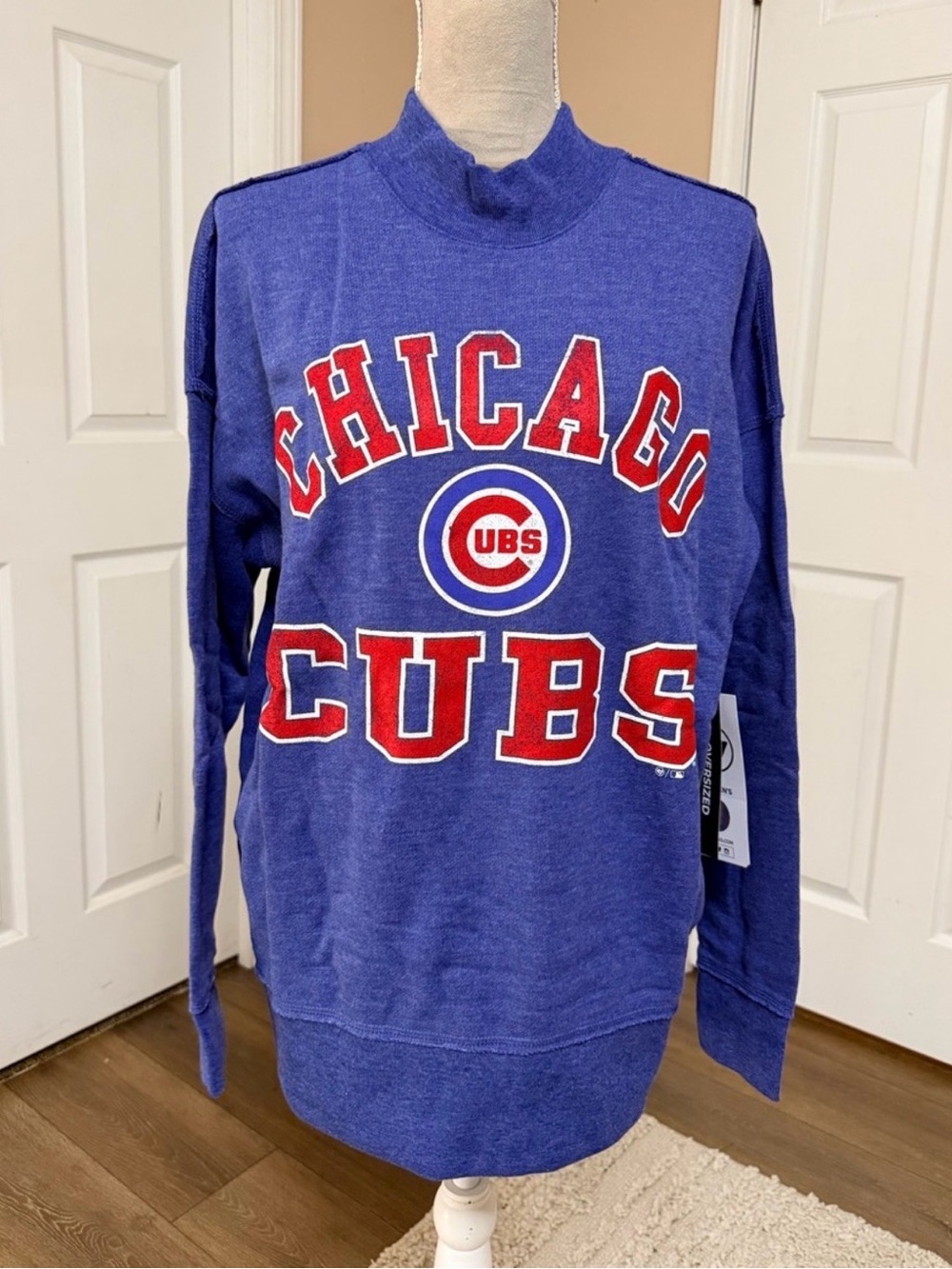 47 Brand Chicago Cubs Women's Sasha Ivy Pullover Oversize Sweatshirt Size Large
